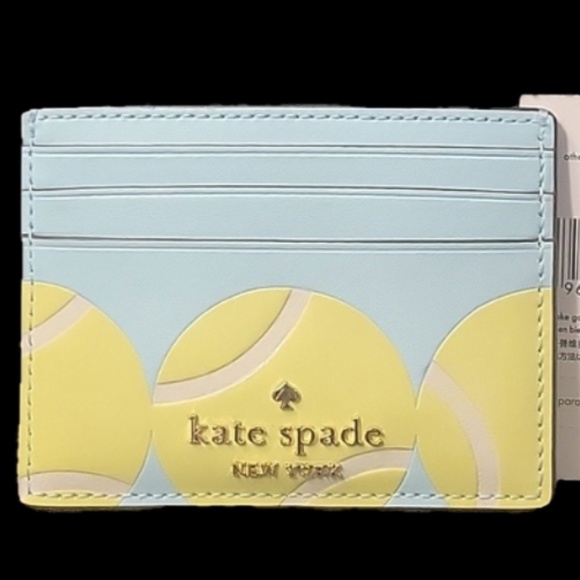 RARE Kate Spade Grand Slam Tennis Small Slim Card Holder - Wimbledon - Picture 1 of 6